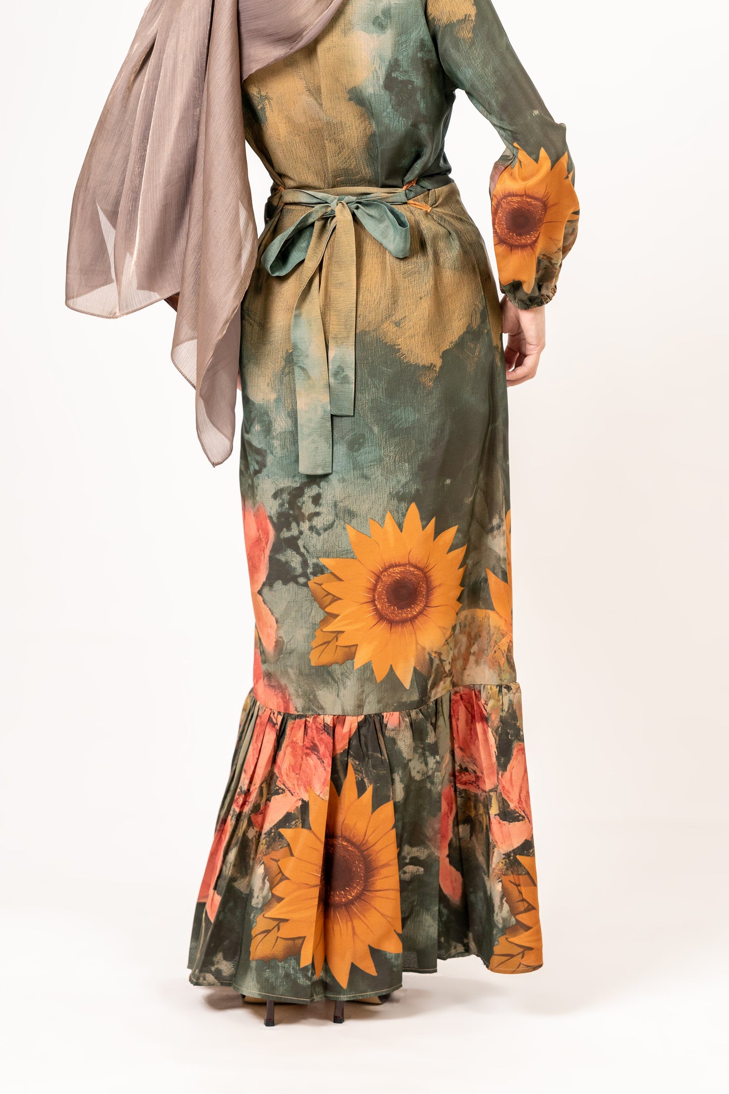 Sunflower print maxi
