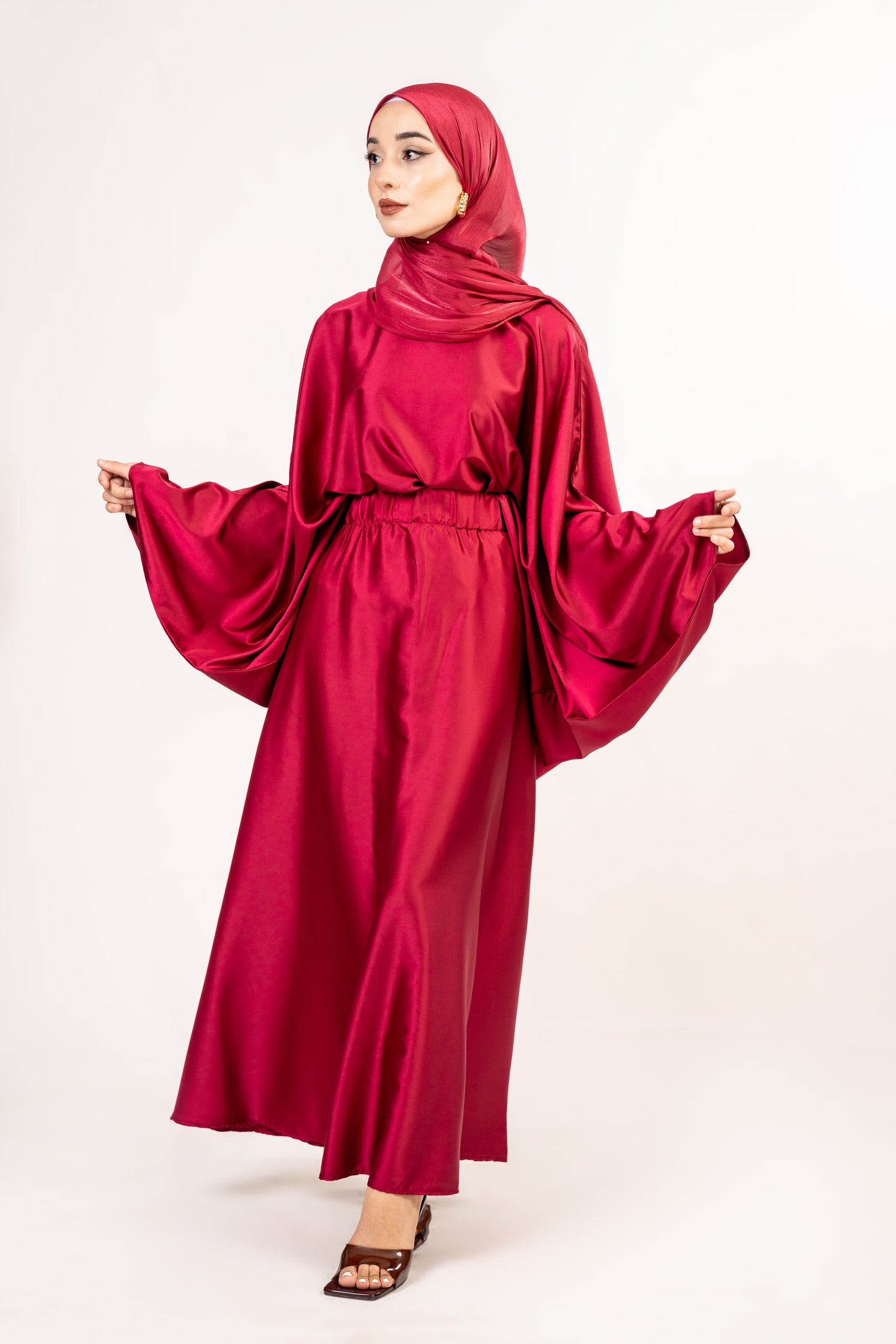 2 piece Deep Red skirt and blouse set