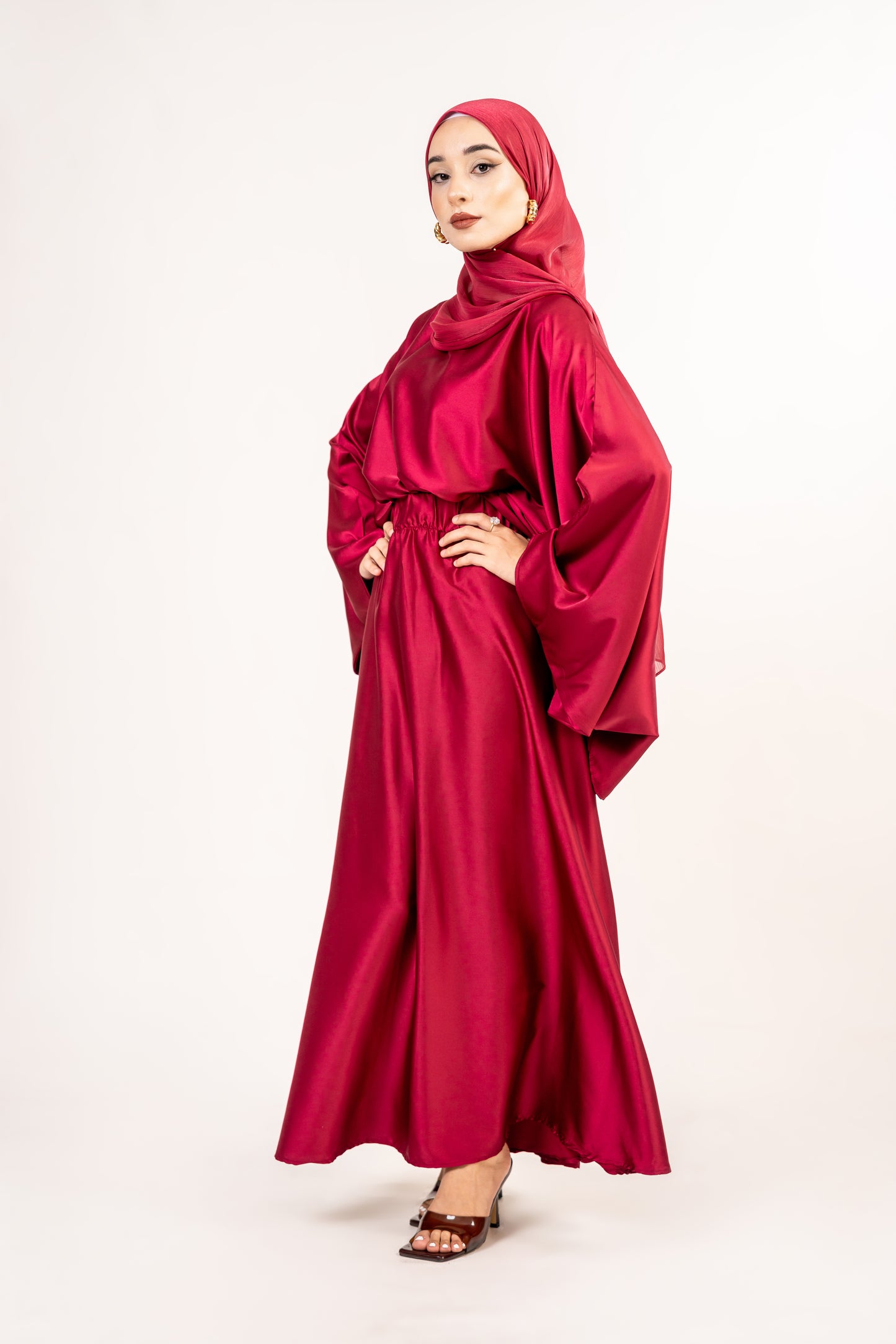 2 piece Deep Red skirt and blouse set