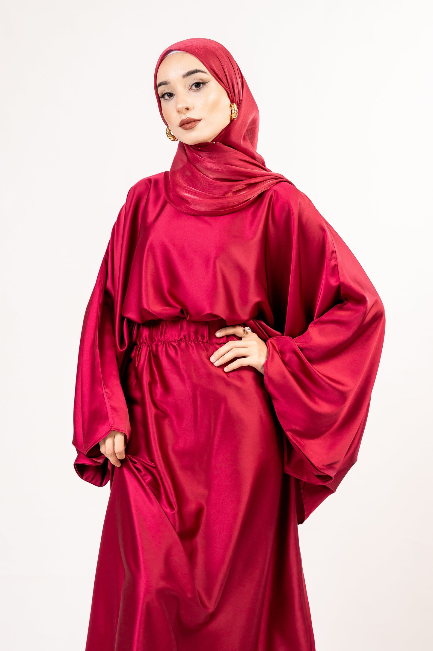2 piece Deep Red skirt and blouse set