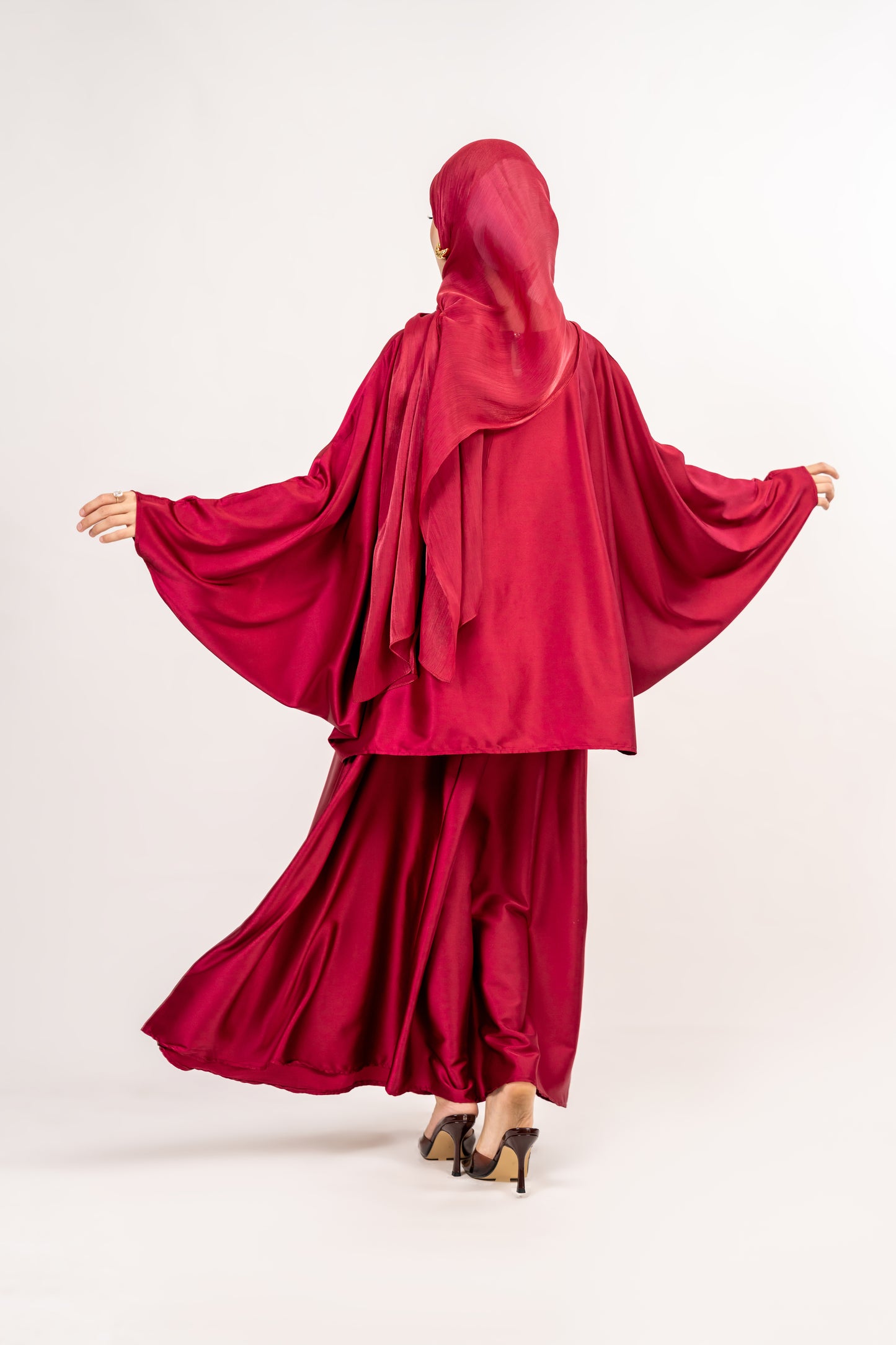2 piece Deep Red skirt and blouse set