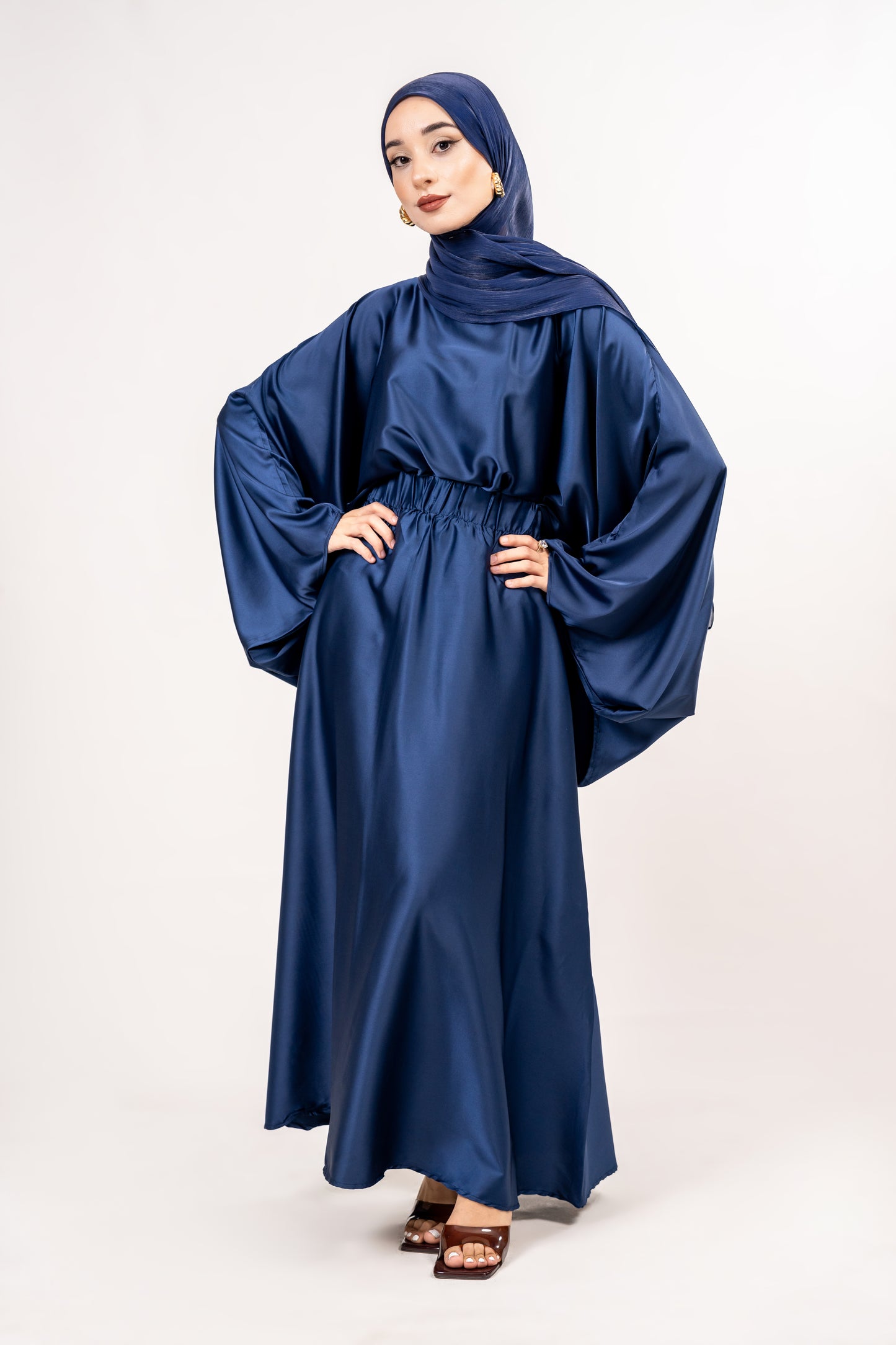 2 piece Navy Blue skirt and blouse set