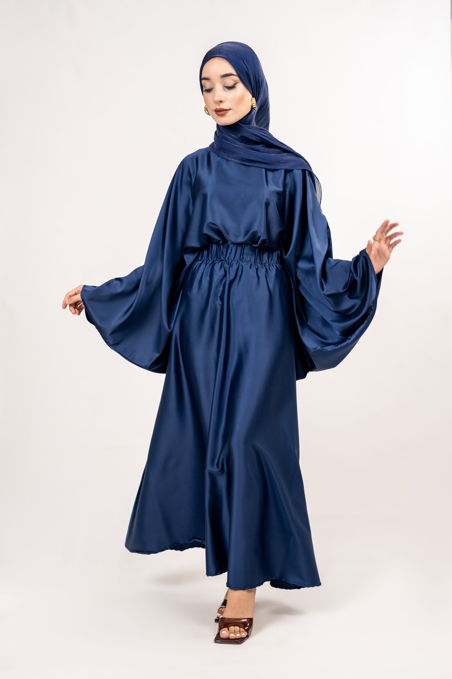 2 piece Navy Blue skirt and blouse set