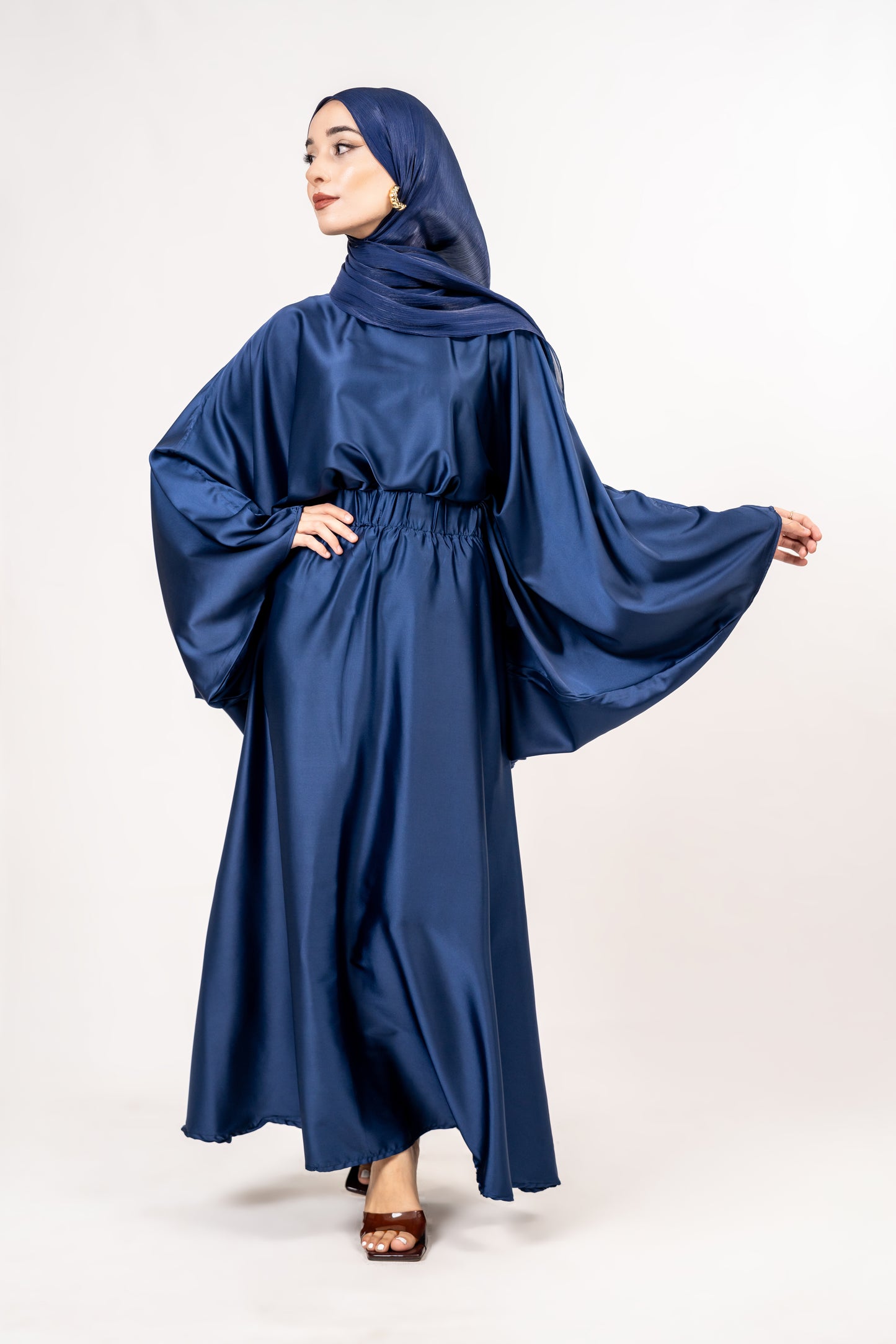 2 piece Navy Blue skirt and blouse set