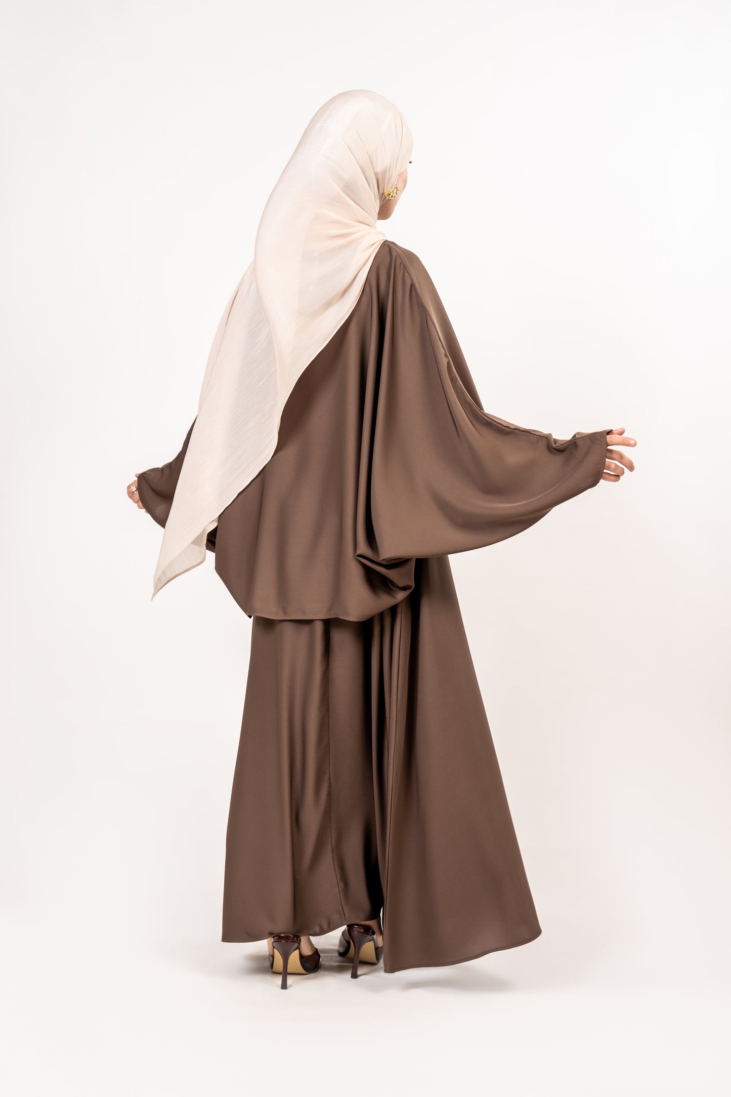 2 piece coffee skirt and blouse set