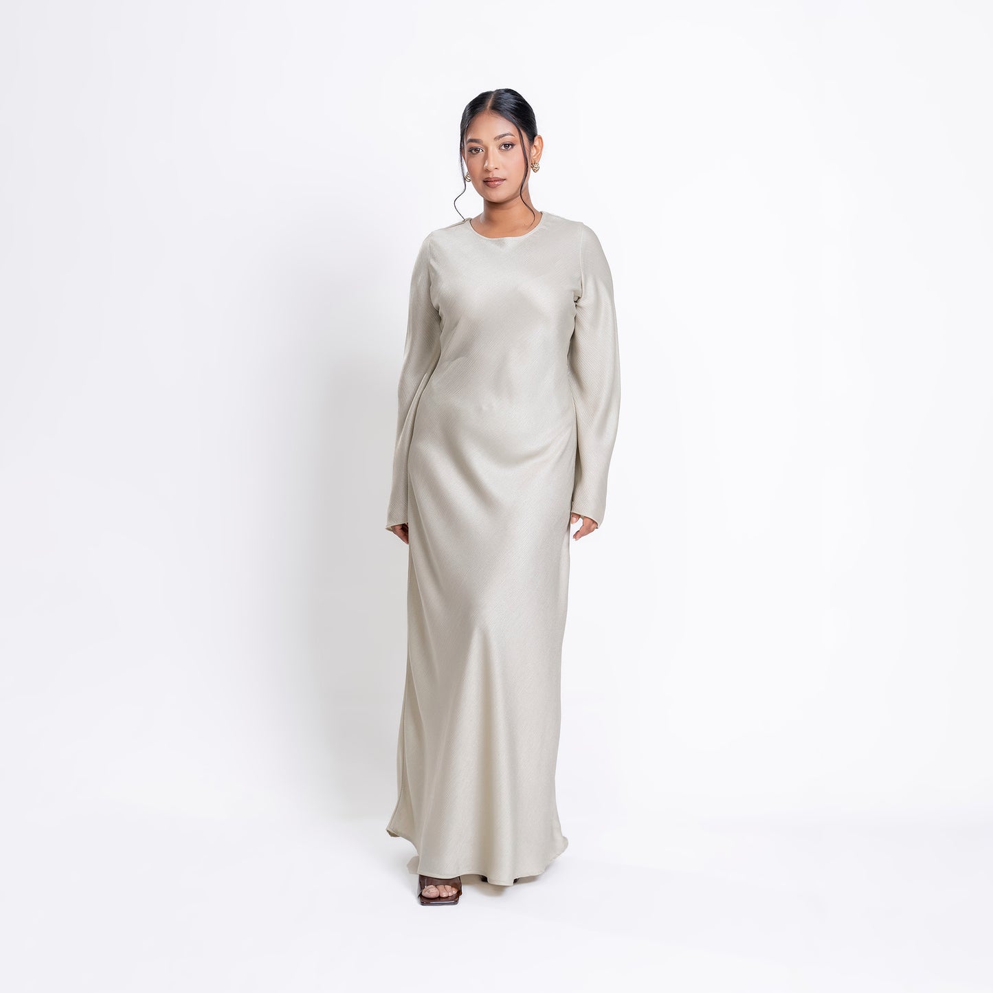 Ivory Shimmer bias flowy dress