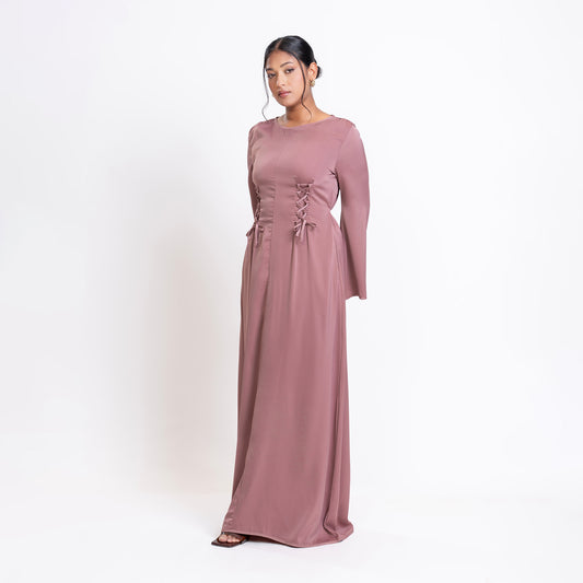 Pink front lace dress