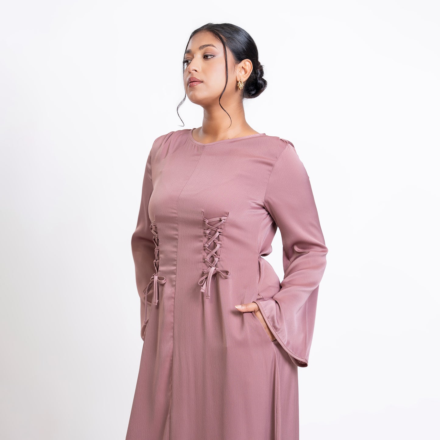 Pink front lace dress