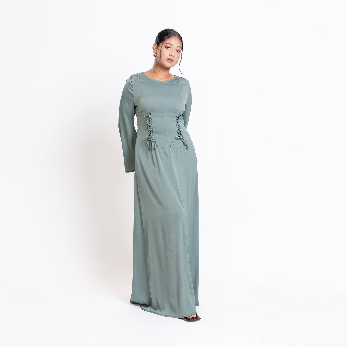 Green front lace dress