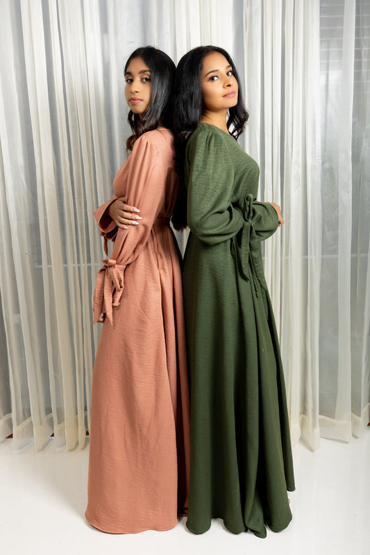 Tie-sleeve maxi